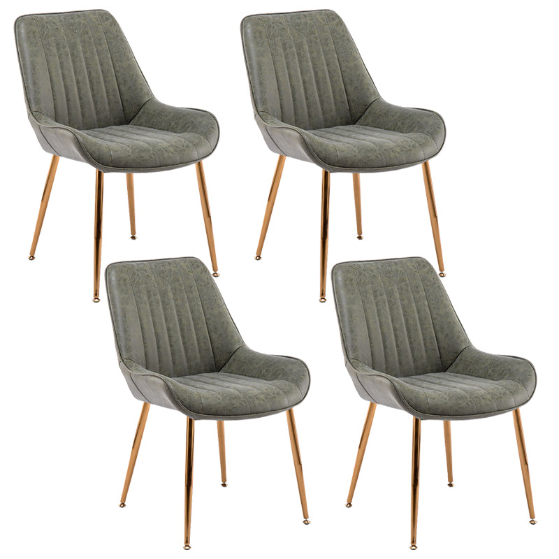 Nordic Metal Dining Room Armless Chairs Upholstered Dining Side Chair for Restaurant Blackish Green 4 Piece Set Clearhalo ' kitchen&dining_furn' 'Dining Chairs' 'Dining Tables & Seating' 'dining_chair' 'furn' 'furn_dining_chair' 'Furniture' 'furniture_dining_chair' 'Kitchen & Dining Furniture' 'kitchen' 4008249