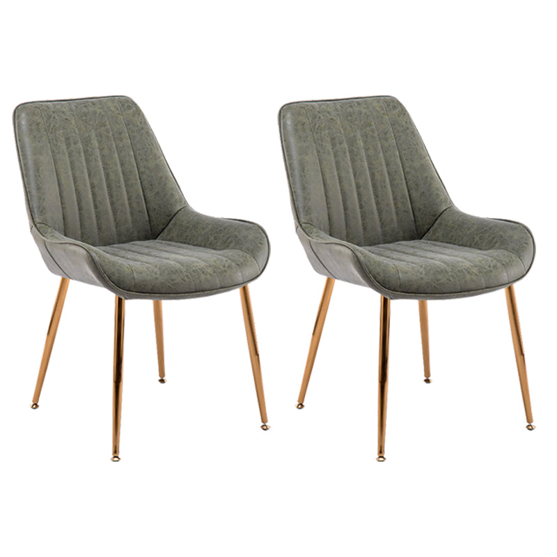 Nordic Metal Dining Room Armless Chairs Upholstered Dining Side Chair for Restaurant Blackish Green 2 Piece Set Clearhalo ' kitchen&dining_furn' 'Dining Chairs' 'Dining Tables & Seating' 'dining_chair' 'furn' 'furn_dining_chair' 'Furniture' 'furniture_dining_chair' 'Kitchen & Dining Furniture' 'kitchen' 4008251