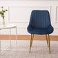 Nordic Metal Dining Room Armless Chairs Upholstered Dining Side Chair for Restaurant Navy Blue 1 Piece Clearhalo ' kitchen&dining_furn' 'Dining Chairs' 'Dining Tables & Seating' 'dining_chair' 'furn' 'furn_dining_chair' 'Furniture' 'furniture_dining_chair' 'Kitchen & Dining Furniture' 'kitchen' 4008259