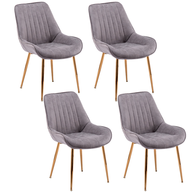 Nordic Metal Dining Room Armless Chairs Upholstered Dining Side Chair for Restaurant Grey 4 Piece Set Clearhalo ' kitchen&dining_furn' 'Dining Chairs' 'Dining Tables & Seating' 'dining_chair' 'furn' 'furn_dining_chair' 'Furniture' 'furniture_dining_chair' 'Kitchen & Dining Furniture' 'kitchen' 4008261