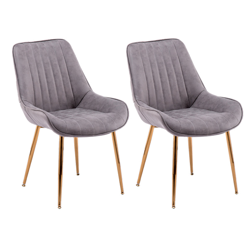 Nordic Metal Dining Room Armless Chairs Upholstered Dining Side Chair for Restaurant Grey 2 Piece Set Clearhalo ' kitchen&dining_furn' 'Dining Chairs' 'Dining Tables & Seating' 'dining_chair' 'furn' 'furn_dining_chair' 'Furniture' 'furniture_dining_chair' 'Kitchen & Dining Furniture' 'kitchen' 4008262
