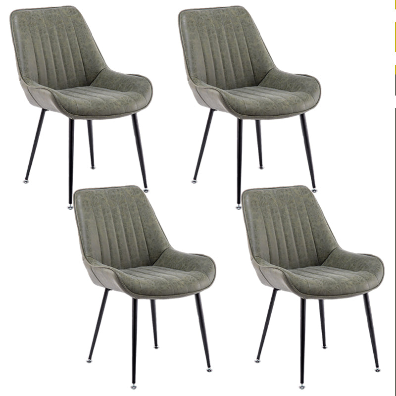 Nordic Metal Dining Room Armless Chairs Upholstered Dining Side Chair for Restaurant Green-Black 4 Piece Set Clearhalo ' kitchen&dining_furn' 'Dining Chairs' 'Dining Tables & Seating' 'dining_chair' 'furn' 'furn_dining_chair' 'Furniture' 'furniture_dining_chair' 'Kitchen & Dining Furniture' 'kitchen' 4008265