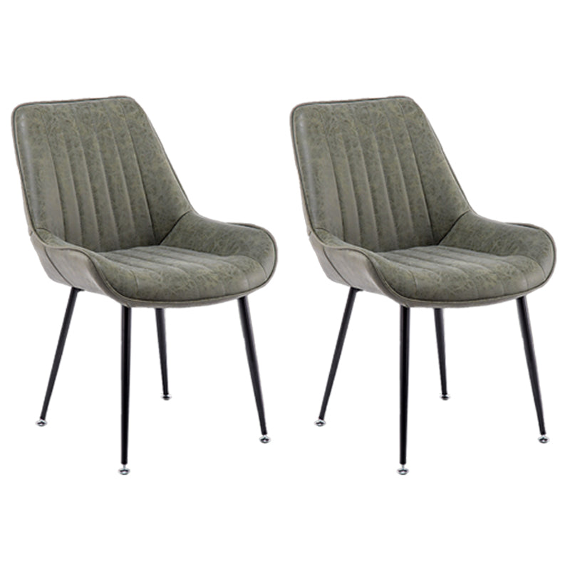 Nordic Metal Dining Room Armless Chairs Upholstered Dining Side Chair for Restaurant Green-Black 2 Piece Set Clearhalo ' kitchen&dining_furn' 'Dining Chairs' 'Dining Tables & Seating' 'dining_chair' 'furn' 'furn_dining_chair' 'Furniture' 'furniture_dining_chair' 'Kitchen & Dining Furniture' 'kitchen' 4008266