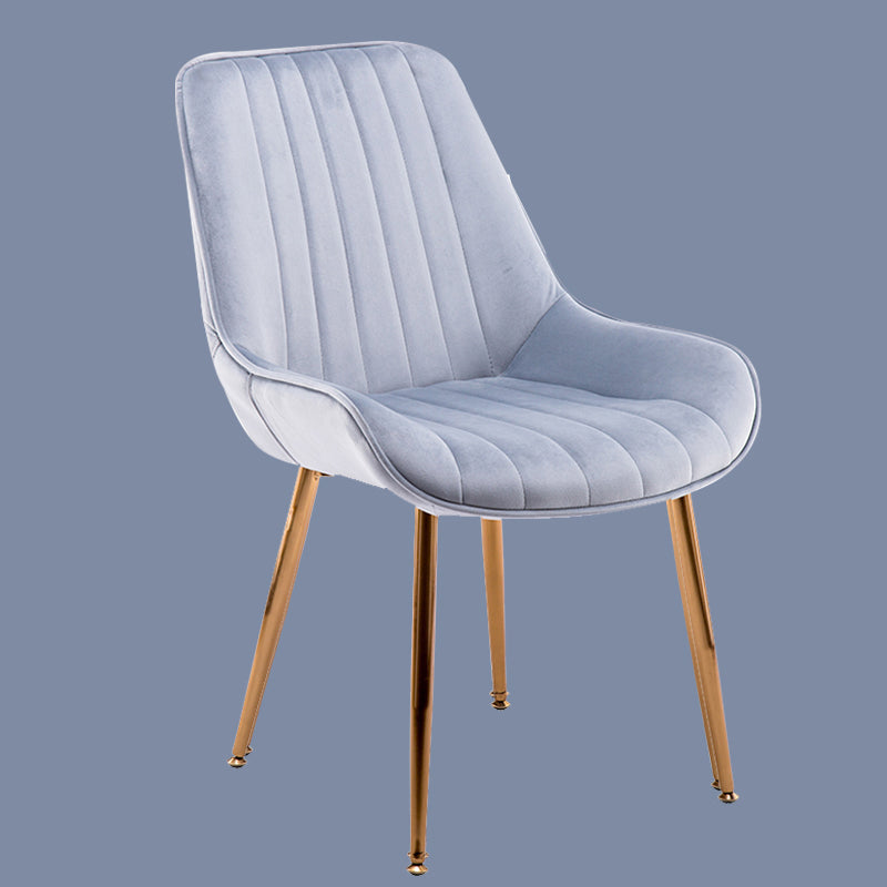 Nordic Metal Dining Room Armless Chairs Upholstered Dining Side Chair for Restaurant Light Blue 1 Piece Clearhalo ' kitchen&dining_furn' 'Dining Chairs' 'Dining Tables & Seating' 'dining_chair' 'furn' 'furn_dining_chair' 'Furniture' 'furniture_dining_chair' 'Kitchen & Dining Furniture' 'kitchen' 4008267