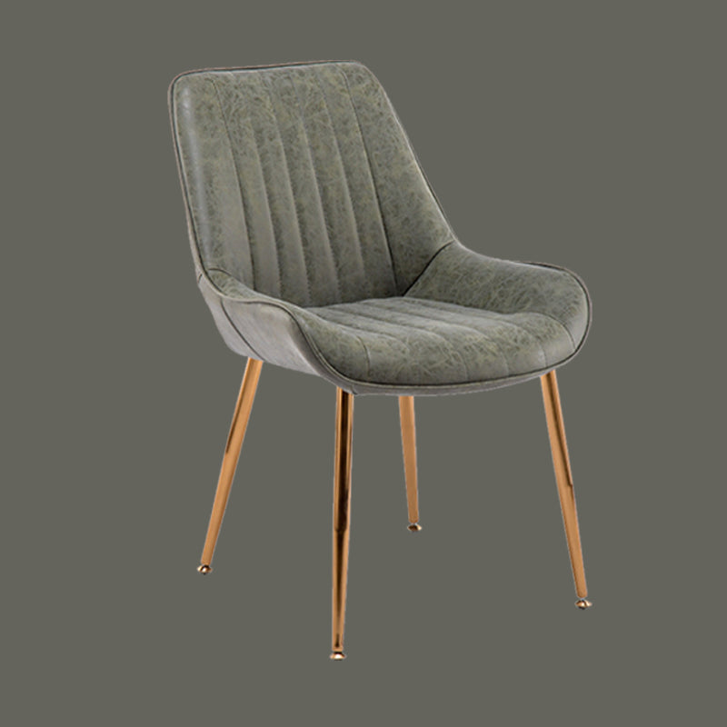 Nordic Metal Dining Room Armless Chairs Upholstered Dining Side Chair for Restaurant Blackish Green 1 Piece Clearhalo ' kitchen&dining_furn' 'Dining Chairs' 'Dining Tables & Seating' 'dining_chair' 'furn' 'furn_dining_chair' 'Furniture' 'furniture_dining_chair' 'Kitchen & Dining Furniture' 'kitchen' 4008270