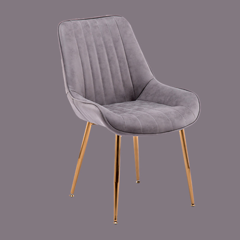 Nordic Metal Dining Room Armless Chairs Upholstered Dining Side Chair for Restaurant Grey 1 Piece Clearhalo ' kitchen&dining_furn' 'Dining Chairs' 'Dining Tables & Seating' 'dining_chair' 'furn' 'furn_dining_chair' 'Furniture' 'furniture_dining_chair' 'Kitchen & Dining Furniture' 'kitchen' 4008271