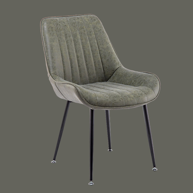Nordic Metal Dining Room Armless Chairs Upholstered Dining Side Chair for Restaurant Green-Black 1 Piece Clearhalo ' kitchen&dining_furn' 'Dining Chairs' 'Dining Tables & Seating' 'dining_chair' 'furn' 'furn_dining_chair' 'Furniture' 'furniture_dining_chair' 'Kitchen & Dining Furniture' 'kitchen' 4008273