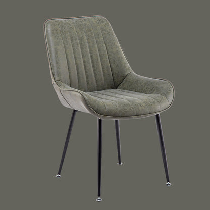 Nordic Metal Dining Room Armless Chairs Upholstered Dining Side Chair for Restaurant Green-Black 1 Piece Clearhalo ' kitchen&dining_furn' 'Dining Chairs' 'Dining Tables & Seating' 'dining_chair' 'furn' 'furn_dining_chair' 'Furniture' 'furniture_dining_chair' 'Kitchen & Dining Furniture' 'kitchen' 4008273
