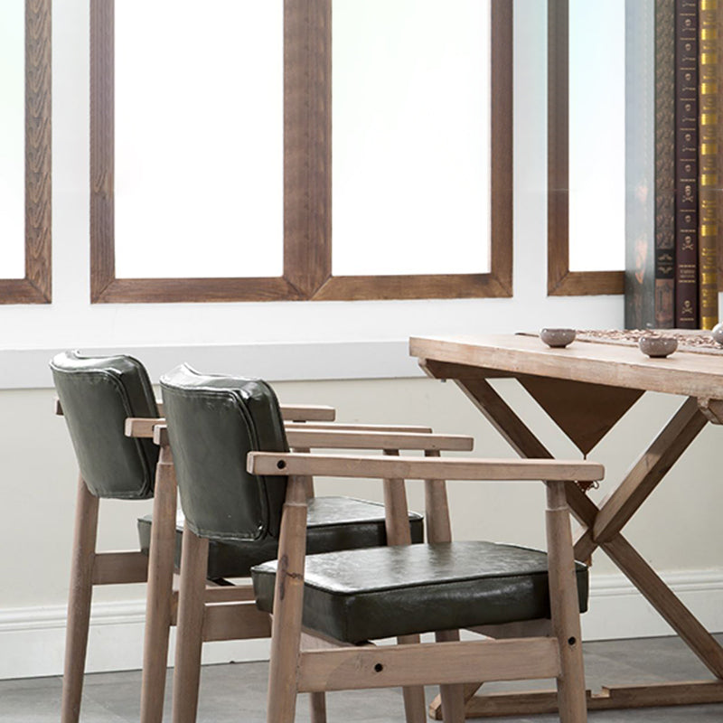 Country Style Home Arm Chair Open Back Wood Upholstered Single Dining Room Chair Clearhalo ' kitchen&dining_furn' 'Dining Chairs' 'Dining Tables & Seating' 'dining_chair' 'furn' 'furn_dining_chair' 'Furniture' 'furniture_dining_chair' 'Kitchen & Dining Furniture' 'kitchen' 4008282