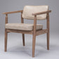 Country Style Home Arm Chair Open Back Wood Upholstered Single Dining Room Chair Off-White Walnut Clearhalo ' kitchen&dining_furn' 'Dining Chairs' 'Dining Tables & Seating' 'dining_chair' 'furn' 'furn_dining_chair' 'Furniture' 'furniture_dining_chair' 'Kitchen & Dining Furniture' 'kitchen' 4008283