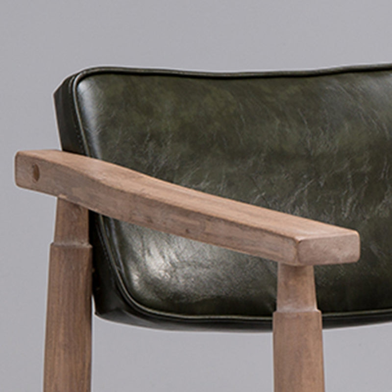 Country Style Home Arm Chair Open Back Wood Upholstered Single Dining Room Chair Clearhalo ' kitchen&dining_furn' 'Dining Chairs' 'Dining Tables & Seating' 'dining_chair' 'furn' 'furn_dining_chair' 'Furniture' 'furniture_dining_chair' 'Kitchen & Dining Furniture' 'kitchen' 4008285