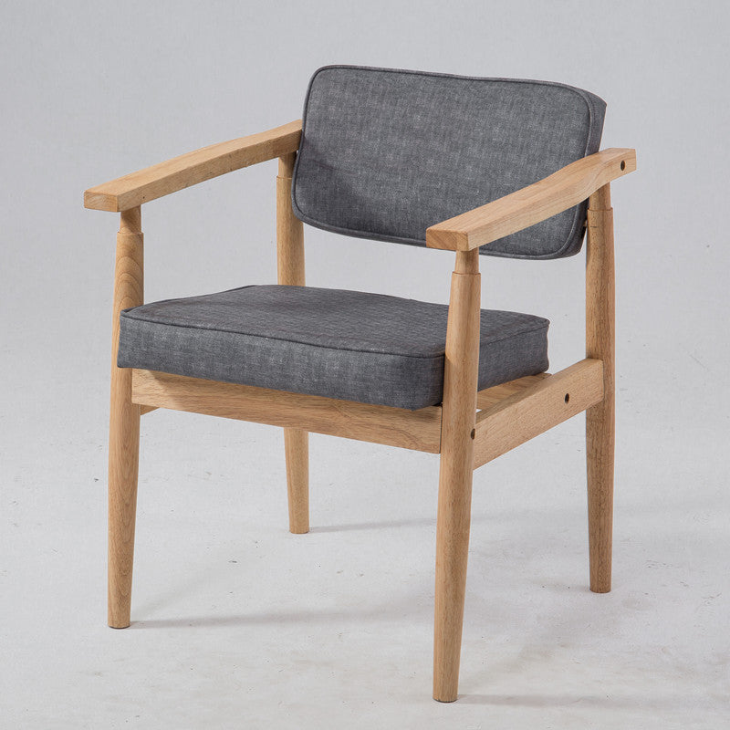 Country Style Home Arm Chair Open Back Wood Upholstered Single Dining Room Chair Grey Natural Wood Clearhalo ' kitchen&dining_furn' 'Dining Chairs' 'Dining Tables & Seating' 'dining_chair' 'furn' 'furn_dining_chair' 'Furniture' 'furniture_dining_chair' 'Kitchen & Dining Furniture' 'kitchen' 4008292