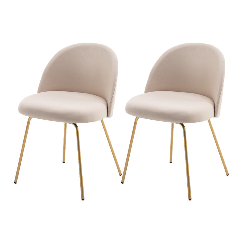 Scandinavian Upholstered Dining Side Chair Matte Finish Parsons Dining Chair Beige 2 Piece Set Brass Gold Clearhalo ' kitchen&dining_furn' 'Dining Chairs' 'Dining Tables & Seating' 'dining_chair' 'furn' 'furn_dining_chair' 'Furniture' 'furniture_dining_chair' 'Kitchen & Dining Furniture' 'kitchen' 4008330