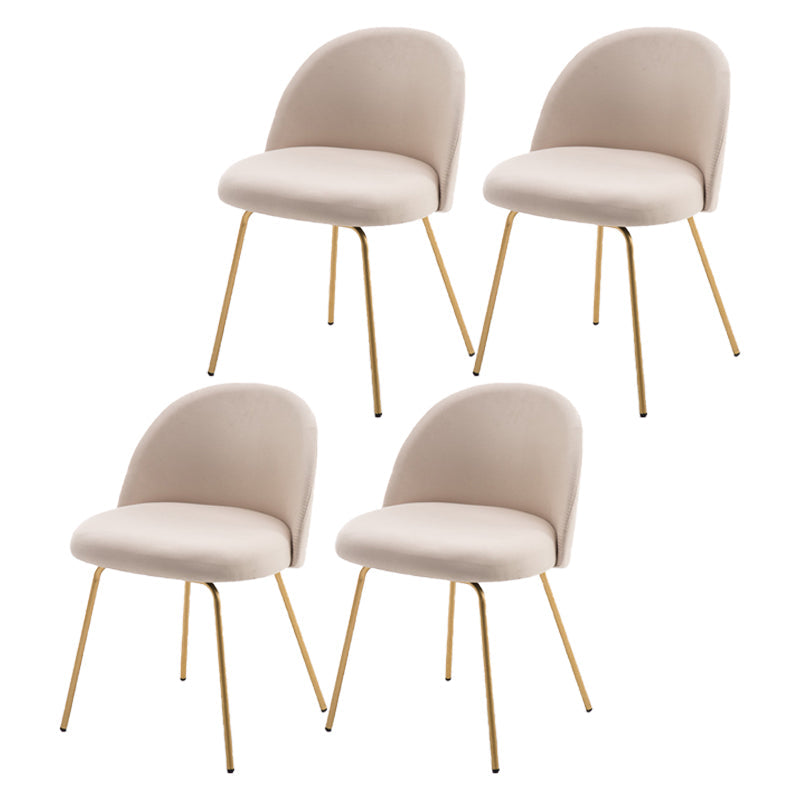 Scandinavian Upholstered Dining Side Chair Matte Finish Parsons Dining Chair Beige 4 Piece Set Brass Gold Clearhalo ' kitchen&dining_furn' 'Dining Chairs' 'Dining Tables & Seating' 'dining_chair' 'furn' 'furn_dining_chair' 'Furniture' 'furniture_dining_chair' 'Kitchen & Dining Furniture' 'kitchen' 4008332