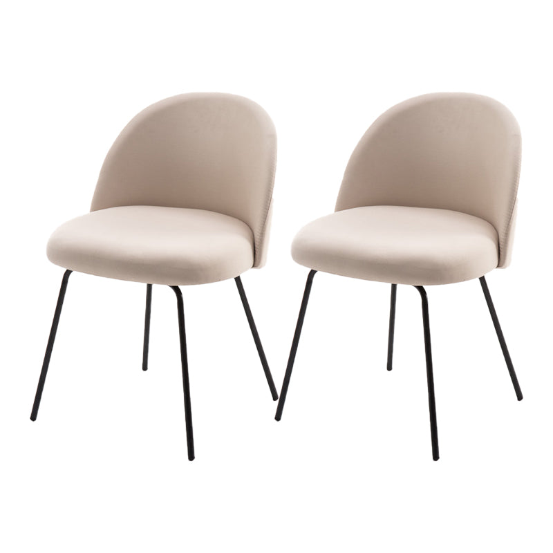 Scandinavian Upholstered Dining Side Chair Matte Finish Parsons Dining Chair Beige 2 Piece Set Black Clearhalo ' kitchen&dining_furn' 'Dining Chairs' 'Dining Tables & Seating' 'dining_chair' 'furn' 'furn_dining_chair' 'Furniture' 'furniture_dining_chair' 'Kitchen & Dining Furniture' 'kitchen' 4008335