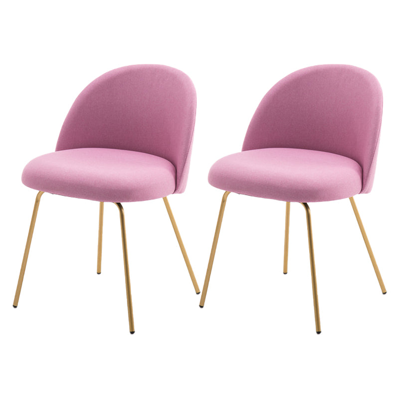 Scandinavian Upholstered Dining Side Chair Matte Finish Parsons Dining Chair Pink 2 Piece Set Brass Gold Clearhalo ' kitchen&dining_furn' 'Dining Chairs' 'Dining Tables & Seating' 'dining_chair' 'furn' 'furn_dining_chair' 'Furniture' 'furniture_dining_chair' 'Kitchen & Dining Furniture' 'kitchen' 4008342