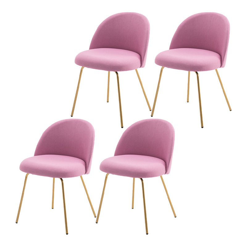 Scandinavian Upholstered Dining Side Chair Matte Finish Parsons Dining Chair Pink 4 Piece Set Brass Gold Clearhalo ' kitchen&dining_furn' 'Dining Chairs' 'Dining Tables & Seating' 'dining_chair' 'furn' 'furn_dining_chair' 'Furniture' 'furniture_dining_chair' 'Kitchen & Dining Furniture' 'kitchen' 4008343