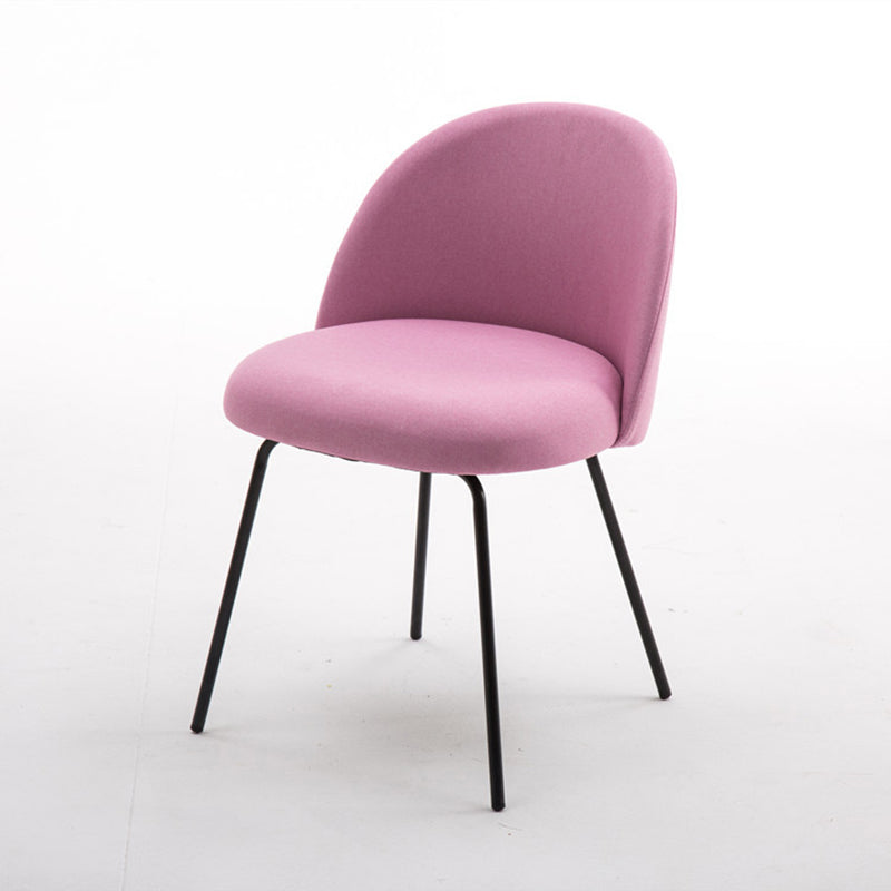 Scandinavian Upholstered Dining Side Chair Matte Finish Parsons Dining Chair Pink 1 Piece Black Clearhalo ' kitchen&dining_furn' 'Dining Chairs' 'Dining Tables & Seating' 'dining_chair' 'furn' 'furn_dining_chair' 'Furniture' 'furniture_dining_chair' 'Kitchen & Dining Furniture' 'kitchen' 4008344