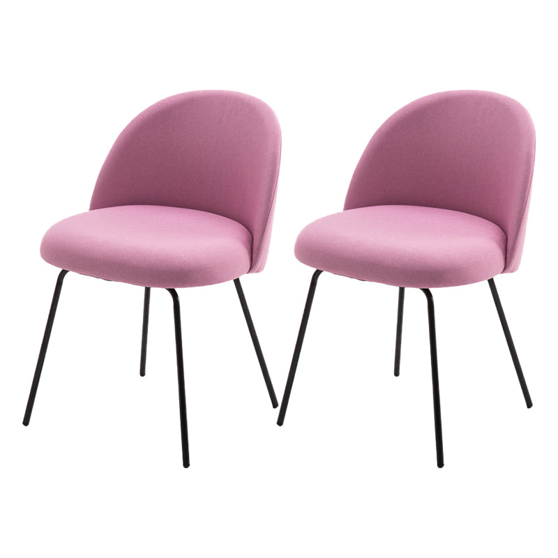 Scandinavian Upholstered Dining Side Chair Matte Finish Parsons Dining Chair Pink 2 Piece Set Black Clearhalo ' kitchen&dining_furn' 'Dining Chairs' 'Dining Tables & Seating' 'dining_chair' 'furn' 'furn_dining_chair' 'Furniture' 'furniture_dining_chair' 'Kitchen & Dining Furniture' 'kitchen' 4008345
