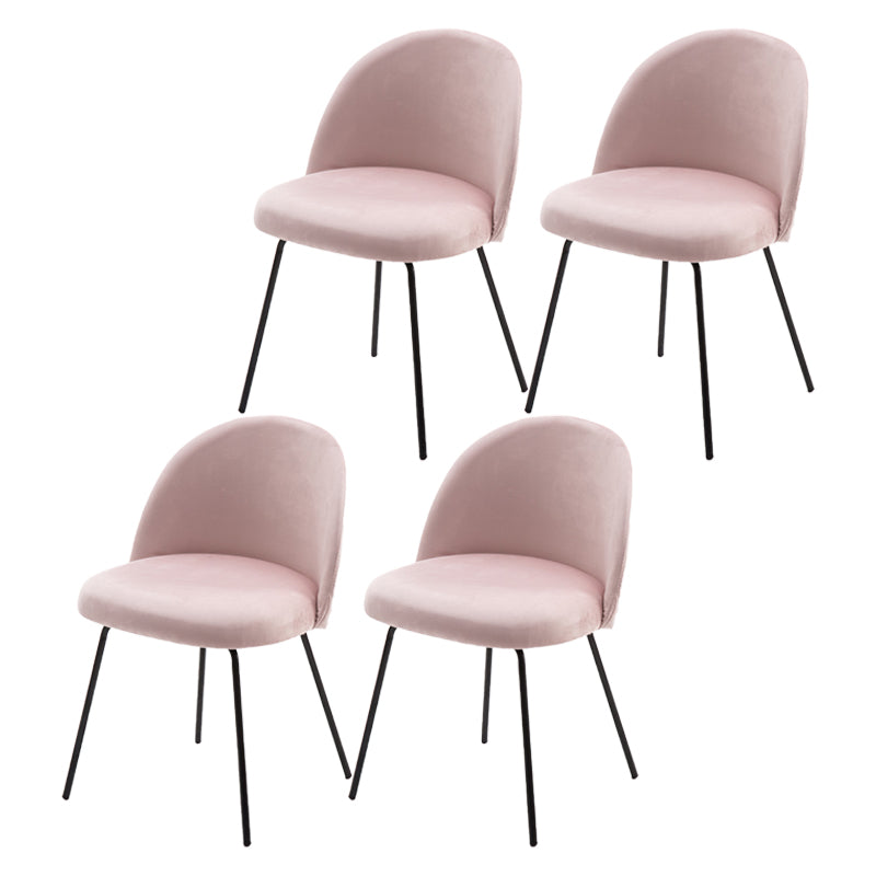 Scandinavian Upholstered Dining Side Chair Matte Finish Parsons Dining Chair Light Pink 4 Piece Set Black Clearhalo ' kitchen&dining_furn' 'Dining Chairs' 'Dining Tables & Seating' 'dining_chair' 'furn' 'furn_dining_chair' 'Furniture' 'furniture_dining_chair' 'Kitchen & Dining Furniture' 'kitchen' 4008349