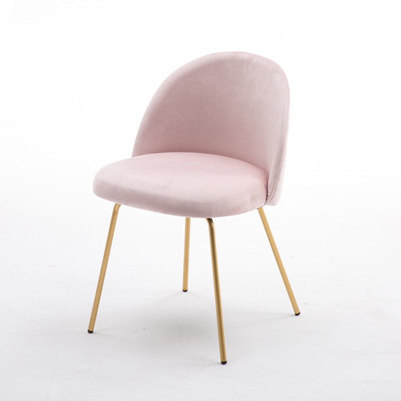 Scandinavian Upholstered Dining Side Chair Matte Finish Parsons Dining Chair Light Pink 1 Piece Brass Gold Clearhalo ' kitchen&dining_furn' 'Dining Chairs' 'Dining Tables & Seating' 'dining_chair' 'furn' 'furn_dining_chair' 'Furniture' 'furniture_dining_chair' 'Kitchen & Dining Furniture' 'kitchen' 4008350