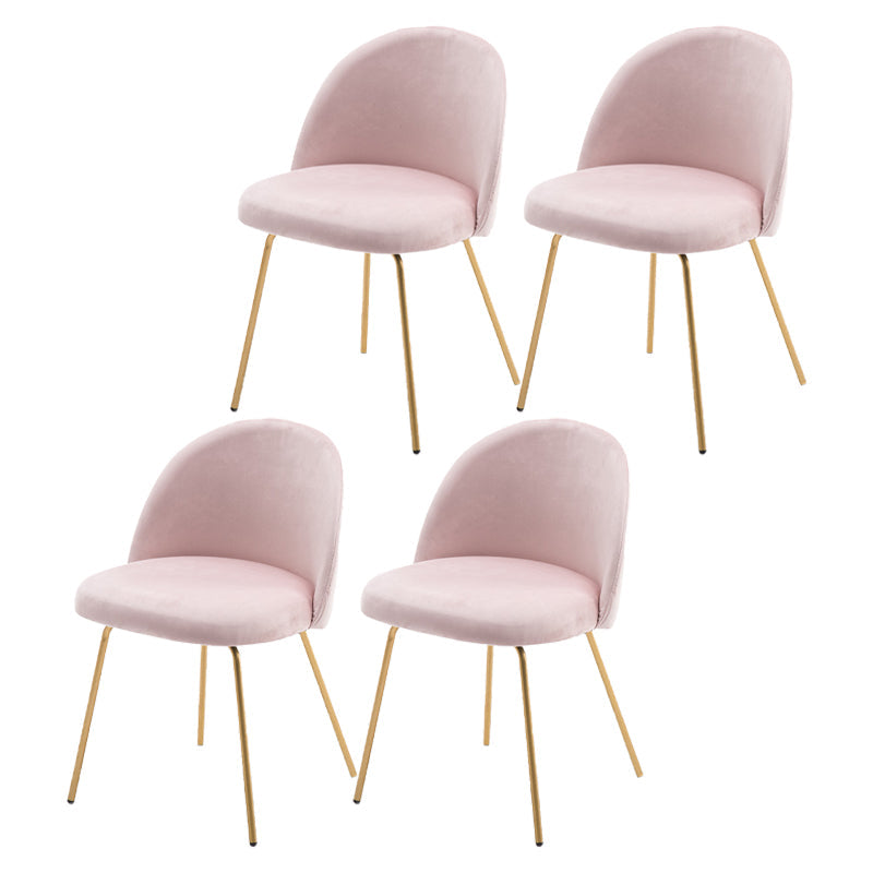 Scandinavian Upholstered Dining Side Chair Matte Finish Parsons Dining Chair Light Pink 4 Piece Set Brass Gold Clearhalo ' kitchen&dining_furn' 'Dining Chairs' 'Dining Tables & Seating' 'dining_chair' 'furn' 'furn_dining_chair' 'Furniture' 'furniture_dining_chair' 'Kitchen & Dining Furniture' 'kitchen' 4008352