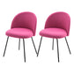 Scandinavian Upholstered Dining Side Chair Matte Finish Parsons Dining Chair Rose Red 2 Piece Set Black Clearhalo ' kitchen&dining_furn' 'Dining Chairs' 'Dining Tables & Seating' 'dining_chair' 'furn' 'furn_dining_chair' 'Furniture' 'furniture_dining_chair' 'Kitchen & Dining Furniture' 'kitchen' 4008354