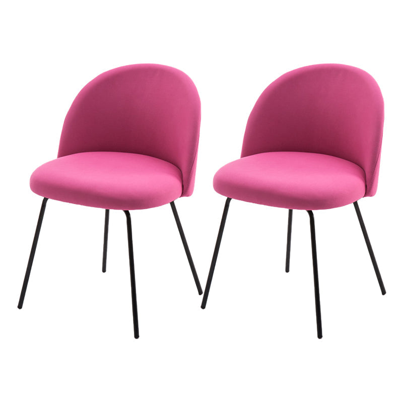 Scandinavian Upholstered Dining Side Chair Matte Finish Parsons Dining Chair Rose Red 2 Piece Set Black Clearhalo ' kitchen&dining_furn' 'Dining Chairs' 'Dining Tables & Seating' 'dining_chair' 'furn' 'furn_dining_chair' 'Furniture' 'furniture_dining_chair' 'Kitchen & Dining Furniture' 'kitchen' 4008354