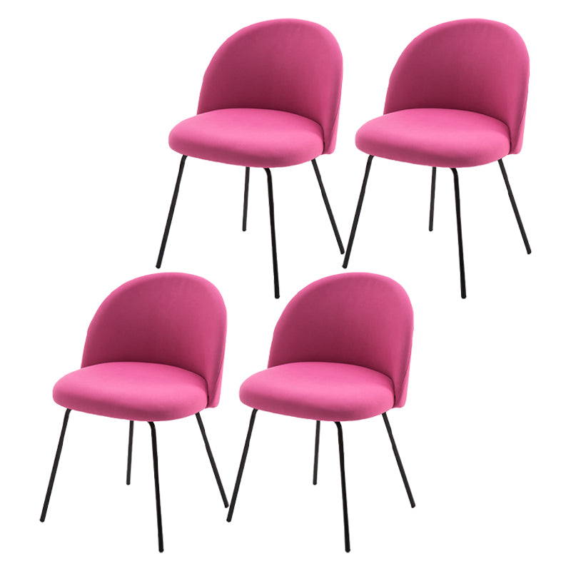 Scandinavian Upholstered Dining Side Chair Matte Finish Parsons Dining Chair Rose Red 4 Piece Set Black Clearhalo ' kitchen&dining_furn' 'Dining Chairs' 'Dining Tables & Seating' 'dining_chair' 'furn' 'furn_dining_chair' 'Furniture' 'furniture_dining_chair' 'Kitchen & Dining Furniture' 'kitchen' 4008355