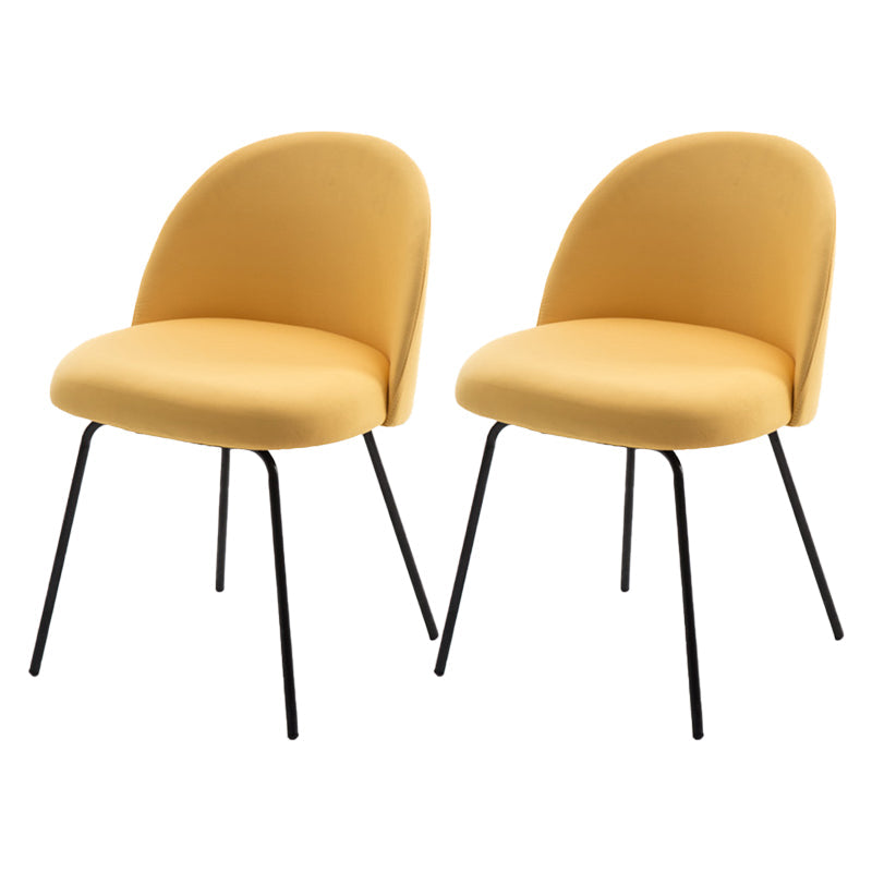 Scandinavian Upholstered Dining Side Chair Matte Finish Parsons Dining Chair Yellow 2 Piece Set Black Clearhalo ' kitchen&dining_furn' 'Dining Chairs' 'Dining Tables & Seating' 'dining_chair' 'furn' 'furn_dining_chair' 'Furniture' 'furniture_dining_chair' 'Kitchen & Dining Furniture' 'kitchen' 4008360