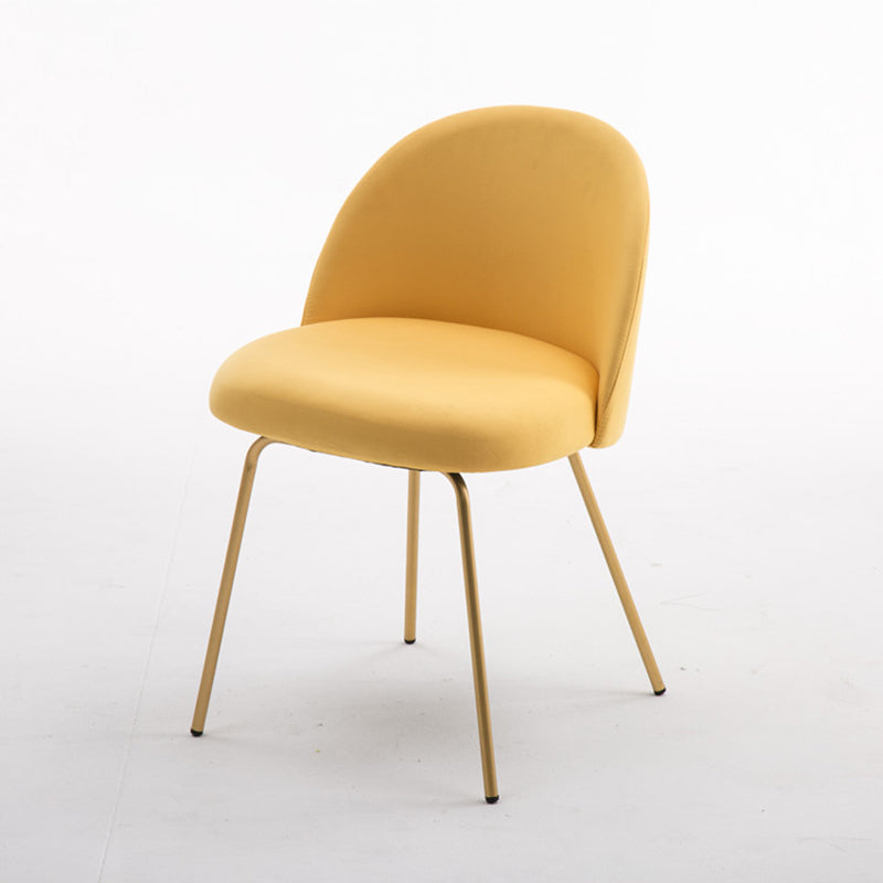 Scandinavian Upholstered Dining Side Chair Matte Finish Parsons Dining Chair Yellow 1 Piece Brass Gold Clearhalo ' kitchen&dining_furn' 'Dining Chairs' 'Dining Tables & Seating' 'dining_chair' 'furn' 'furn_dining_chair' 'Furniture' 'furniture_dining_chair' 'Kitchen & Dining Furniture' 'kitchen' 4008362