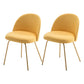Scandinavian Upholstered Dining Side Chair Matte Finish Parsons Dining Chair Yellow 2 Piece Set Brass Gold Clearhalo ' kitchen&dining_furn' 'Dining Chairs' 'Dining Tables & Seating' 'dining_chair' 'furn' 'furn_dining_chair' 'Furniture' 'furniture_dining_chair' 'Kitchen & Dining Furniture' 'kitchen' 4008363