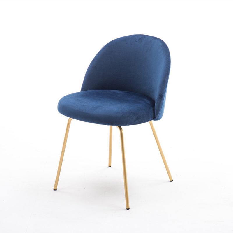 Scandinavian Upholstered Dining Side Chair Matte Finish Parsons Dining Chair Dark Blue 1 Piece Brass Gold Clearhalo ' kitchen&dining_furn' 'Dining Chairs' 'Dining Tables & Seating' 'dining_chair' 'furn' 'furn_dining_chair' 'Furniture' 'furniture_dining_chair' 'Kitchen & Dining Furniture' 'kitchen' 4008365