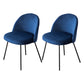 Scandinavian Upholstered Dining Side Chair Matte Finish Parsons Dining Chair Dark Blue 2 Piece Set Black Clearhalo ' kitchen&dining_furn' 'Dining Chairs' 'Dining Tables & Seating' 'dining_chair' 'furn' 'furn_dining_chair' 'Furniture' 'furniture_dining_chair' 'Kitchen & Dining Furniture' 'kitchen' 4008369