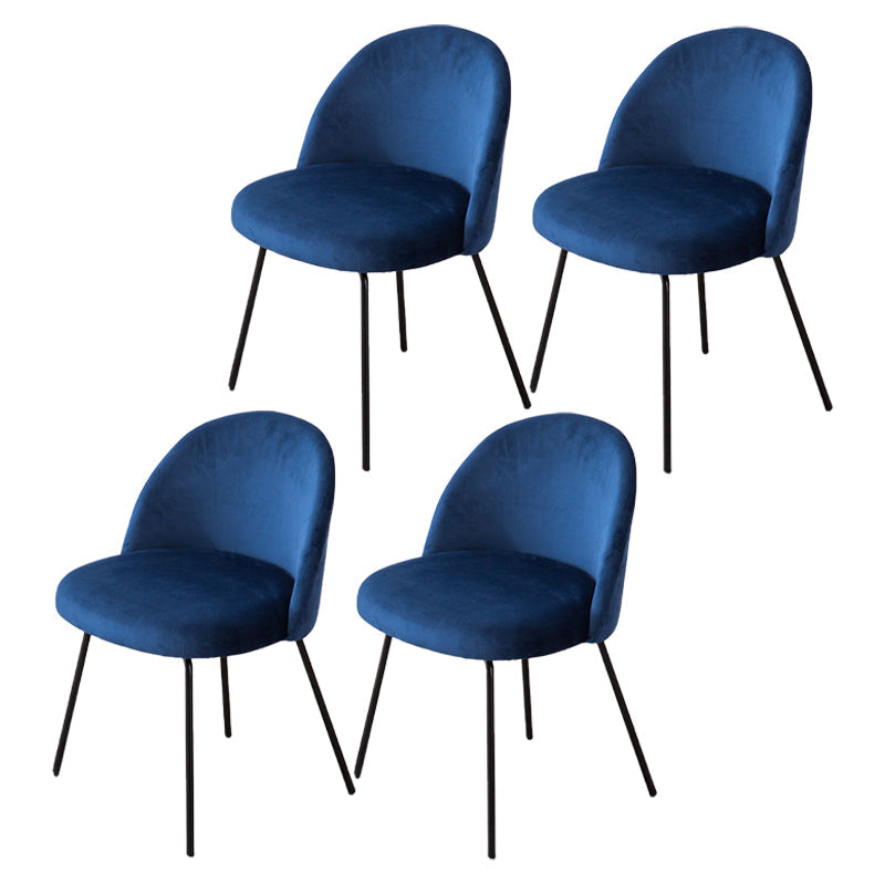 Scandinavian Upholstered Dining Side Chair Matte Finish Parsons Dining Chair Dark Blue 4 Piece Set Black Clearhalo ' kitchen&dining_furn' 'Dining Chairs' 'Dining Tables & Seating' 'dining_chair' 'furn' 'furn_dining_chair' 'Furniture' 'furniture_dining_chair' 'Kitchen & Dining Furniture' 'kitchen' 4008370