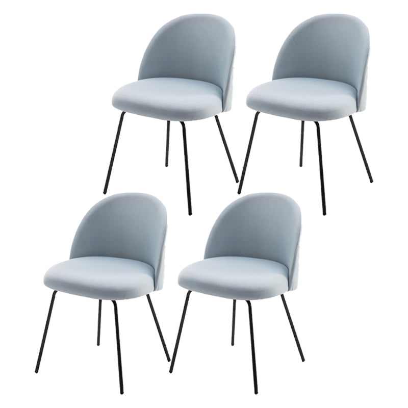 Scandinavian Upholstered Dining Side Chair Matte Finish Parsons Dining Chair Light Blue 4 Piece Set Black Clearhalo ' kitchen&dining_furn' 'Dining Chairs' 'Dining Tables & Seating' 'dining_chair' 'furn' 'furn_dining_chair' 'Furniture' 'furniture_dining_chair' 'Kitchen & Dining Furniture' 'kitchen' 4008373