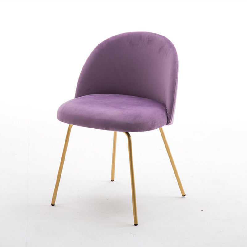 Scandinavian Upholstered Dining Side Chair Matte Finish Parsons Dining Chair Purple 1 Piece Brass Gold Clearhalo ' kitchen&dining_furn' 'Dining Chairs' 'Dining Tables & Seating' 'dining_chair' 'furn' 'furn_dining_chair' 'Furniture' 'furniture_dining_chair' 'Kitchen & Dining Furniture' 'kitchen' 4008377