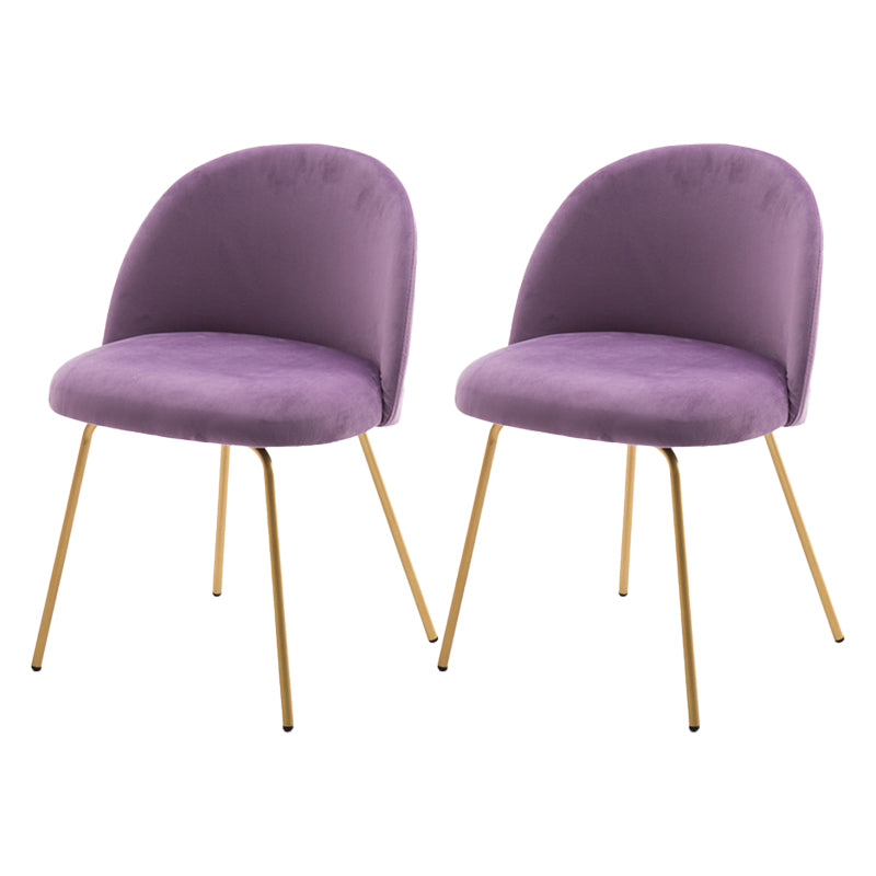 Scandinavian Upholstered Dining Side Chair Matte Finish Parsons Dining Chair Purple 2 Piece Set Brass Gold Clearhalo ' kitchen&dining_furn' 'Dining Chairs' 'Dining Tables & Seating' 'dining_chair' 'furn' 'furn_dining_chair' 'Furniture' 'furniture_dining_chair' 'Kitchen & Dining Furniture' 'kitchen' 4008378