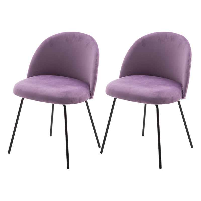Scandinavian Upholstered Dining Side Chair Matte Finish Parsons Dining Chair Purple 2 Piece Set Black Clearhalo ' kitchen&dining_furn' 'Dining Chairs' 'Dining Tables & Seating' 'dining_chair' 'furn' 'furn_dining_chair' 'Furniture' 'furniture_dining_chair' 'Kitchen & Dining Furniture' 'kitchen' 4008381