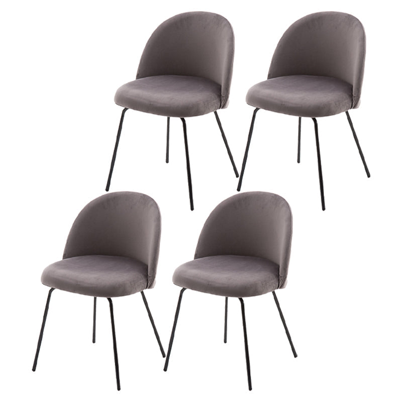 Scandinavian Upholstered Dining Side Chair Matte Finish Parsons Dining Chair Dark Gray 4 Piece Set Black Clearhalo ' kitchen&dining_furn' 'Dining Chairs' 'Dining Tables & Seating' 'dining_chair' 'furn' 'furn_dining_chair' 'Furniture' 'furniture_dining_chair' 'Kitchen & Dining Furniture' 'kitchen' 4008388