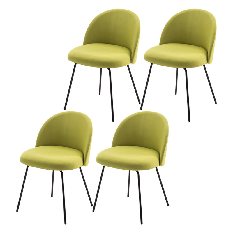 Scandinavian Upholstered Dining Side Chair Matte Finish Parsons Dining Chair Green 4 Piece Set Black Clearhalo ' kitchen&dining_furn' 'Dining Chairs' 'Dining Tables & Seating' 'dining_chair' 'furn' 'furn_dining_chair' 'Furniture' 'furniture_dining_chair' 'Kitchen & Dining Furniture' 'kitchen' 4008403