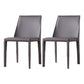 Contemporary Saddle Leather Restaurant Side Chair Parsons Matte Finish Dining Chair (Set of 2) Dark Gray Clearhalo ' kitchen&dining_furn' 'Dining Chairs' 'Dining Tables & Seating' 'dining_chair' 'furn' 'furn_dining_chair' 'Furniture' 'furniture_dining_chair' 'Kitchen & Dining Furniture' 'kitchen' 4008409