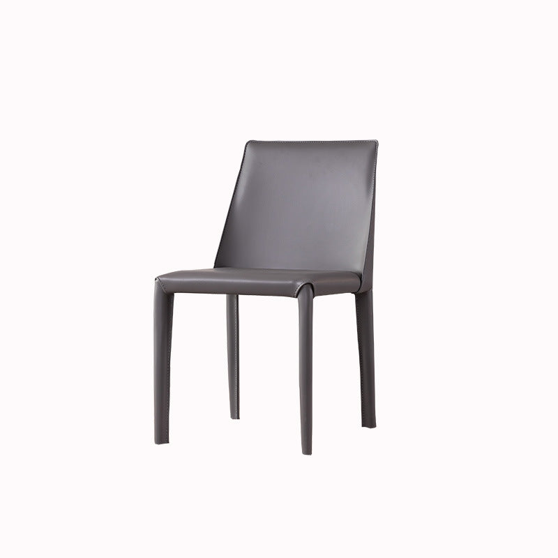 Contemporary Saddle Leather Restaurant Side Chair Parsons Matte Finish Dining Chair (Set of 2) Clearhalo ' kitchen&dining_furn' 'Dining Chairs' 'Dining Tables & Seating' 'dining_chair' 'furn' 'furn_dining_chair' 'Furniture' 'furniture_dining_chair' 'Kitchen & Dining Furniture' 'kitchen' 4008413