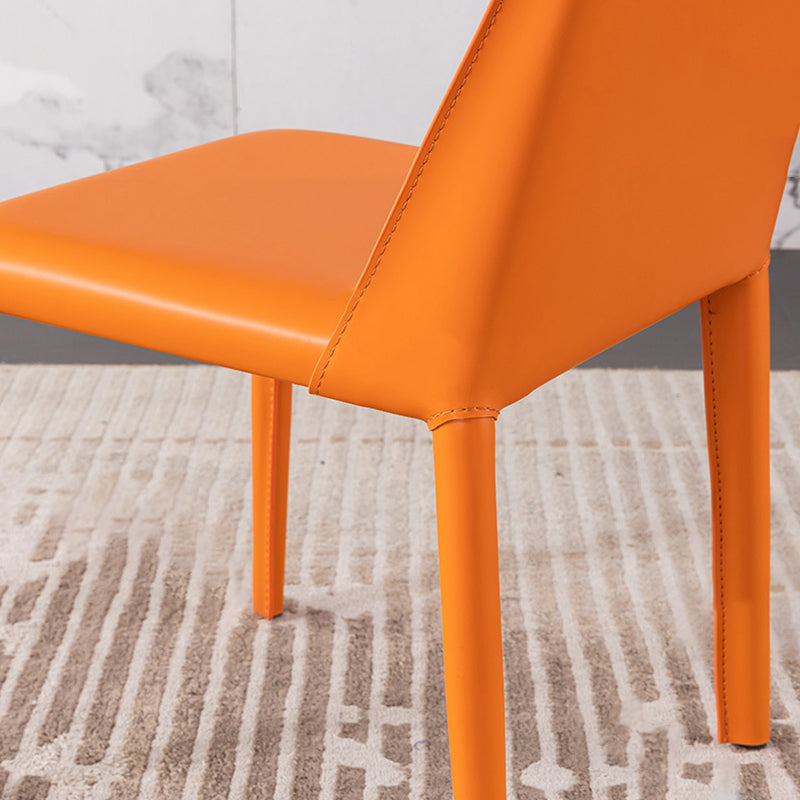 Contemporary Saddle Leather Restaurant Side Chair Parsons Matte Finish Dining Chair (Set of 2) Clearhalo ' kitchen&dining_furn' 'Dining Chairs' 'Dining Tables & Seating' 'dining_chair' 'furn' 'furn_dining_chair' 'Furniture' 'furniture_dining_chair' 'Kitchen & Dining Furniture' 'kitchen' 4008414