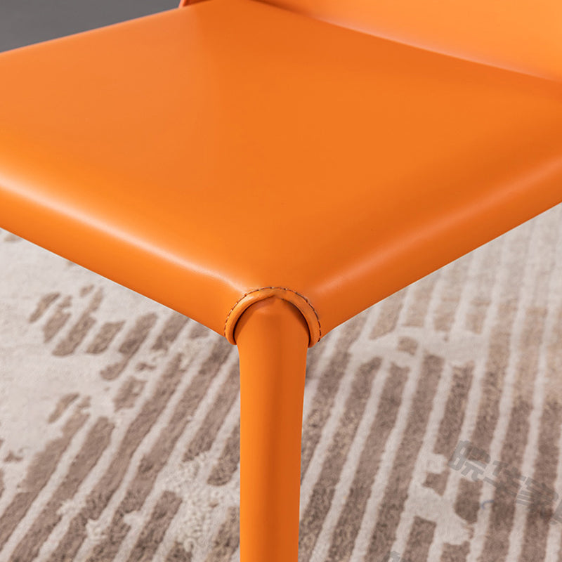 Contemporary Saddle Leather Restaurant Side Chair Parsons Matte Finish Dining Chair (Set of 2) Clearhalo ' kitchen&dining_furn' 'Dining Chairs' 'Dining Tables & Seating' 'dining_chair' 'furn' 'furn_dining_chair' 'Furniture' 'furniture_dining_chair' 'Kitchen & Dining Furniture' 'kitchen' 4008415