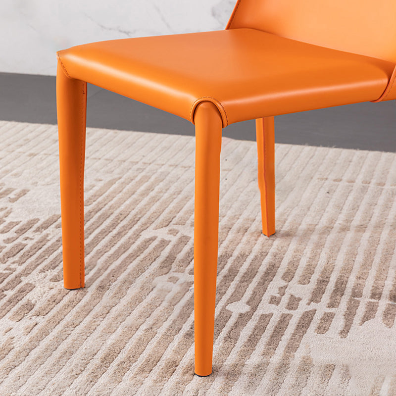 Contemporary Saddle Leather Restaurant Side Chair Parsons Matte Finish Dining Chair (Set of 2) Clearhalo ' kitchen&dining_furn' 'Dining Chairs' 'Dining Tables & Seating' 'dining_chair' 'furn' 'furn_dining_chair' 'Furniture' 'furniture_dining_chair' 'Kitchen & Dining Furniture' 'kitchen' 4008416