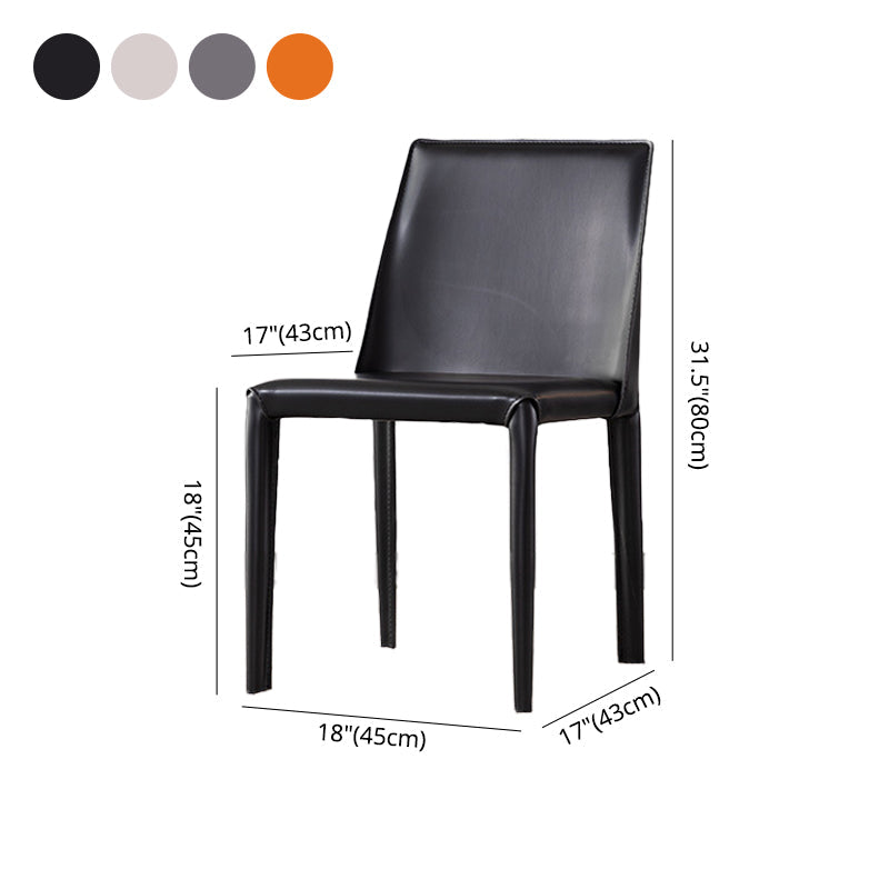 Contemporary Saddle Leather Restaurant Side Chair Parsons Matte Finish Dining Chair (Set of 2) Clearhalo ' kitchen&dining_furn' 'Dining Chairs' 'Dining Tables & Seating' 'dining_chair' 'furn' 'furn_dining_chair' 'Furniture' 'furniture_dining_chair' 'Kitchen & Dining Furniture' 'kitchen' 4008418