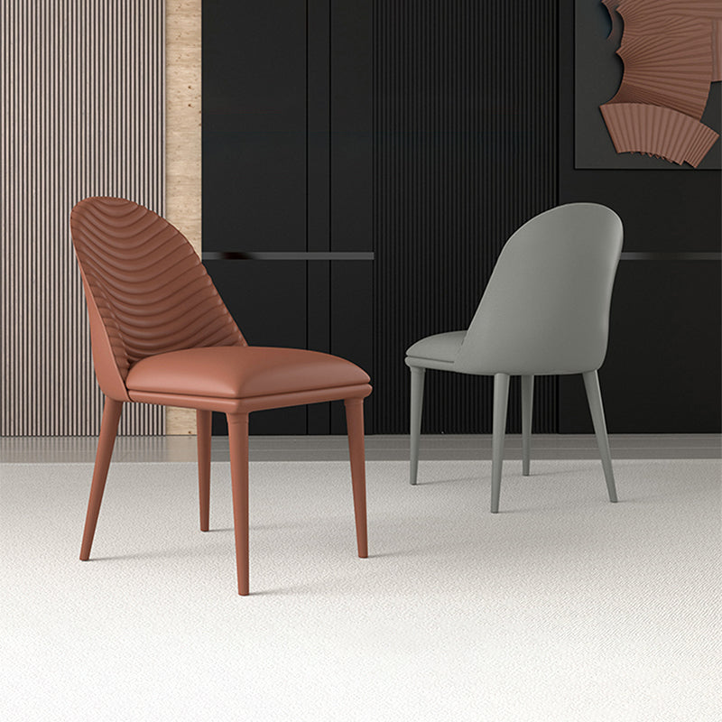 Modern Metal Dining Room Chairs Armless Faux Leather Dining Chair for Restaurant Clearhalo ' kitchen&dining_furn' 'Dining Chairs' 'Dining Tables & Seating' 'dining_chair' 'furn' 'furn_dining_chair' 'Furniture' 'furniture_dining_chair' 'Kitchen & Dining Furniture' 'kitchen' 4008421