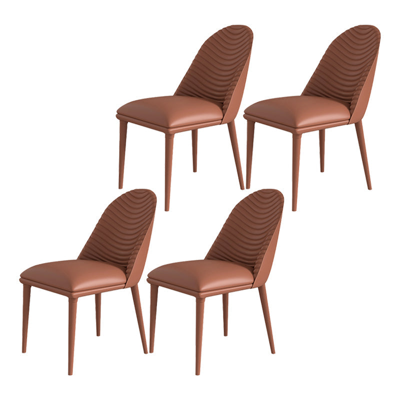 Modern Metal Dining Room Chairs Armless Faux Leather Dining Chair for Restaurant Coffee 4 Piece Set Clearhalo ' kitchen&dining_furn' 'Dining Chairs' 'Dining Tables & Seating' 'dining_chair' 'furn' 'furn_dining_chair' 'Furniture' 'furniture_dining_chair' 'Kitchen & Dining Furniture' 'kitchen' 4008422