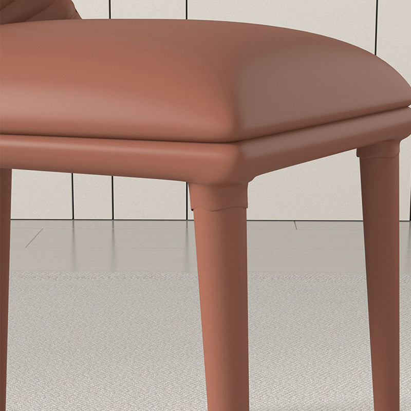 Modern Metal Dining Room Chairs Armless Faux Leather Dining Chair for Restaurant Clearhalo ' kitchen&dining_furn' 'Dining Chairs' 'Dining Tables & Seating' 'dining_chair' 'furn' 'furn_dining_chair' 'Furniture' 'furniture_dining_chair' 'Kitchen & Dining Furniture' 'kitchen' 4008424